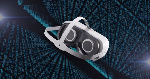 VR Headset Floating Amidst Binary Code - Download Free Stock Images Pikwizard.com
