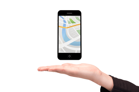 transparent smartphone with map app hovering above hand - Download Free Stock Videos Pikwizard.com
