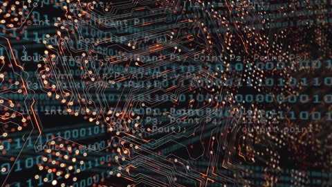Futuristic Digital DNA Strand with Binary Data Overlay