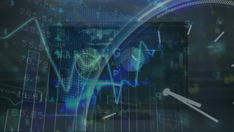 Futuristic Digital Network with Data Visuals Overlay