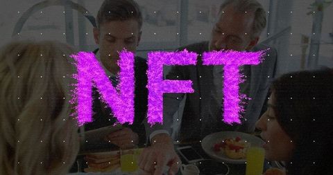 Business Team Discussing NFT at Breakfast Meeting