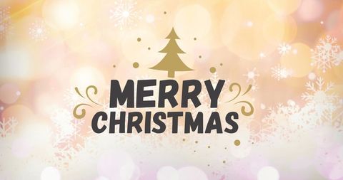 Festive Merry Christmas Greeting Card with Decorative Snowflakes - Download Free Stock Images Pikwizard.com