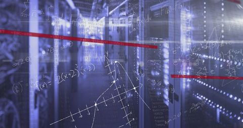 Futuristic Data Processing with Mathematical Equations Overlay - Download Free Stock Images Pikwizard.com