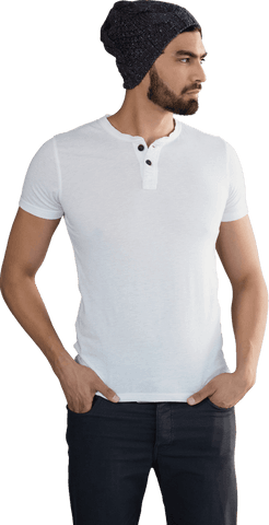 transparent casual male model in beanie and white t-shirt - Download Free Stock Videos Pikwizard.com