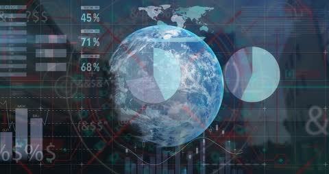 Digital World Finance Concept with Virtual Globe