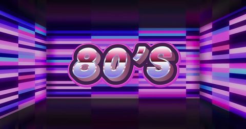 Retro 80's neon glow with futuristic stripes