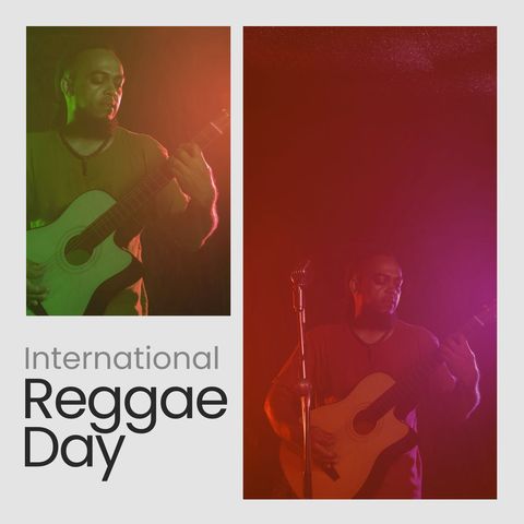 celebrating international reggae day with guitarist performance - Download Free Stock Templates Pikwizard.com