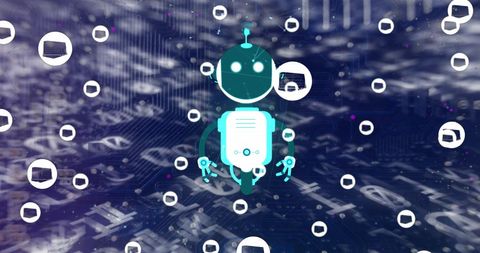 Futuristic AI Chatbot Abstract Binary Code Illustration - Download Free Stock Images Pikwizard.com
