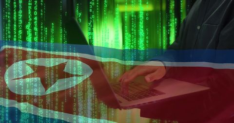 cyber hacking concept with north korea flag background - Download Free Stock Images Pikwizard.com