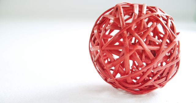 Red Woven Decorative Sphere on White Background - Download Free Stock Images Pikwizard.com