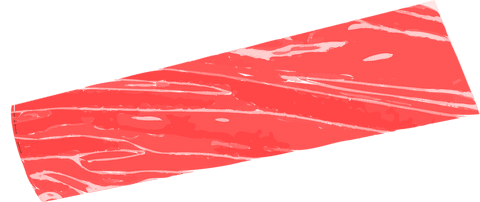 Raw salmon fillet with marbling on transparent background