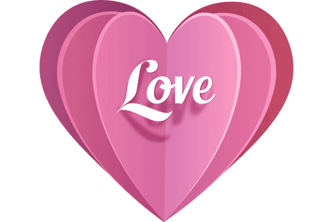 Love Text on Pink Transparent Hearts Illustration