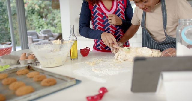 Mother and Son Baking Cookies Together in Modern Kitchen - Download Free Stock Images Pikwizard.com