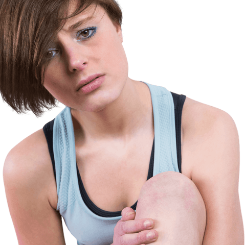 transparent background woman troubling over knee pain - Download Free Stock Videos Pikwizard.com