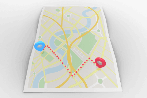 digital map with red and blue pointers on transparent background - Download Free Stock Videos Pikwizard.com