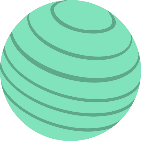 Minimal mint green sphere design with darker bands and transparent background