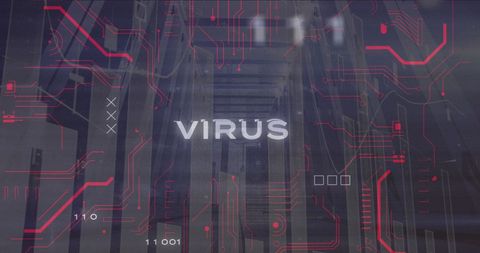 Digital Virus Threat in Server Room Environment - Download Free Stock Images Pikwizard.com