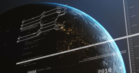 Digital Earth With Data Streams in Outer Space - Download Free Stock Images Pikwizard.com