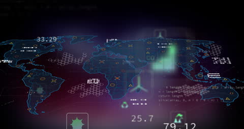 Global Networking with Futuristic Digital Overlay