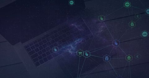 Digital Interface with Media Icons on Laptop - Download Free Stock Images Pikwizard.com