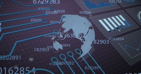 Digital Planet and Data Processing Conceptual Grid - Download Free Stock Images Pikwizard.com