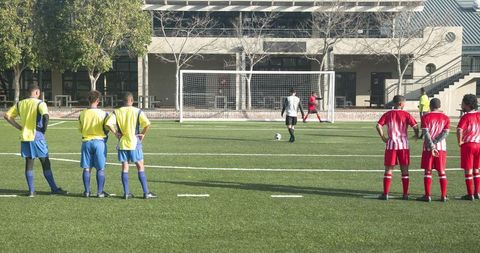 Youth Soccer Teams Preparing for Penalty Shootout