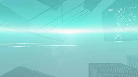 Futuristic Digital Data Visualization over Urban Skyline