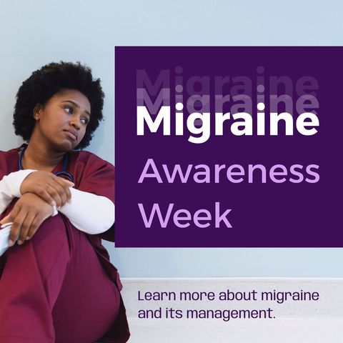 Migraine Awareness Week with Meditative Portrait - Download Free Stock Templates Pikwizard.com