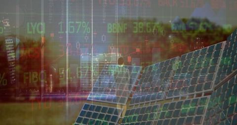 Green energy financial analysis with solar panels and stock market data