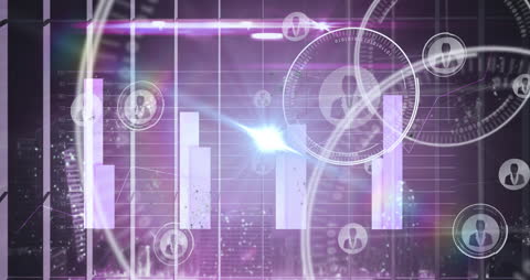 Digital Interface with Futuristic Data Visualization Graphics