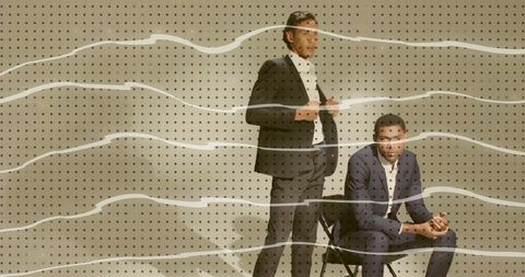 Elegant Fashion Posing by Male Models in Studio