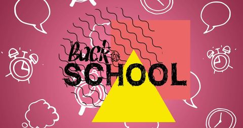 back to school graphic on pink background - Download Free Stock Images Pikwizard.com
