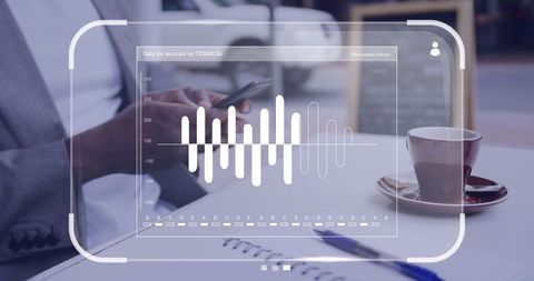 Businessman analyzing data dashboard in outdoor setting