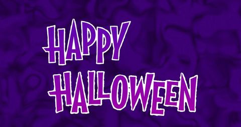 Happy halloween text with purple abstract background