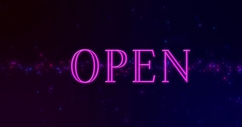 Neon Open Sign with Moving Lights in Dark Scene - Download Free Stock Images Pikwizard.com