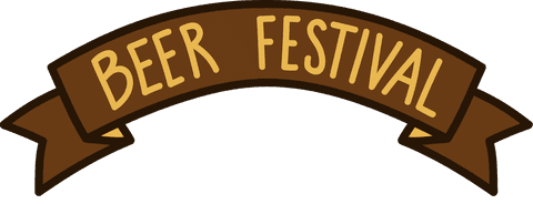 Beer Festival Banner on Transparent Background