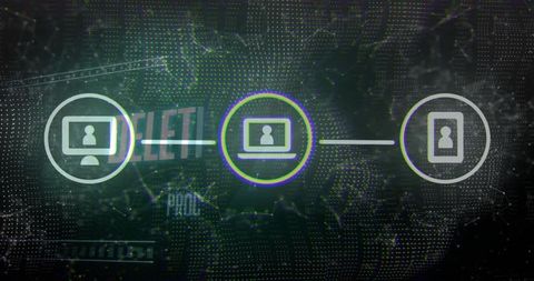 Digital network communication concept with connected devices