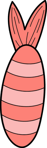 Cartoon striped egg with bunny ears, transparent background