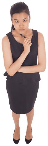 Asian Businesswoman Standing Posing on Transparent Background