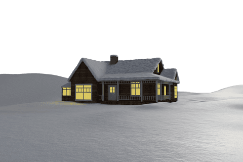 winter landscape with house on snowy background - Download Free Stock Videos Pikwizard.com