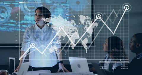 Data-Driven Global Business Presentation with Diverse Team - Download Free Stock Images Pikwizard.com