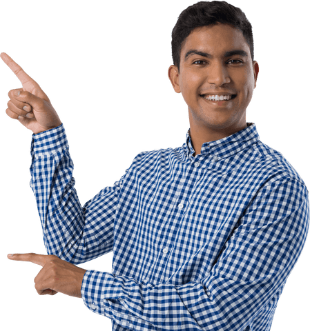 Smiling Biracial Man in Checkered Shirt on Transparent Background - Download Free Stock Videos Pikwizard.com