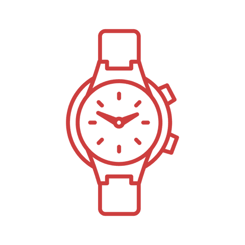red watch icon on transparent background - vector art - Download Free Stock Videos Pikwizard.com