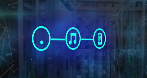 Digital Streaming Concept with Data Server Background