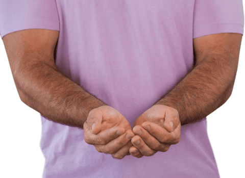 Mid Section of Man with Hands Cupped Standing Transparent Background - Download Free Stock Videos Pikwizard.com