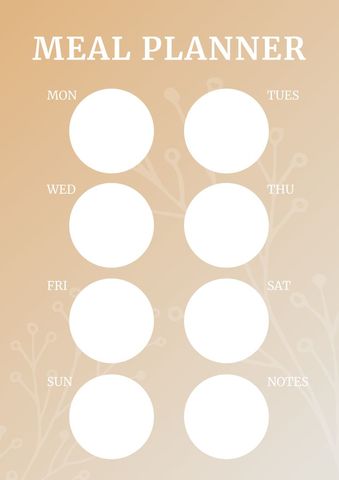 Weekly Meal Planner with Blank Circles for Customization - Download Free Stock Templates Pikwizard.com