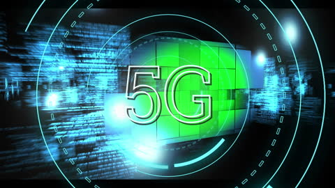 5G Technology Visual with Abstract Data Background