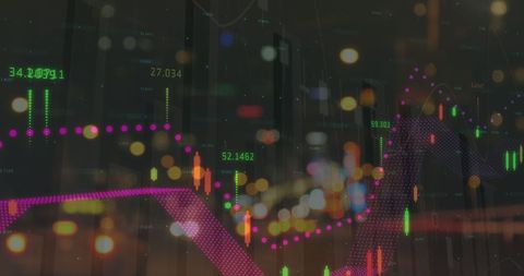 Abstract Finance Concept with Data Over City Lights - Download Free Stock Images Pikwizard.com