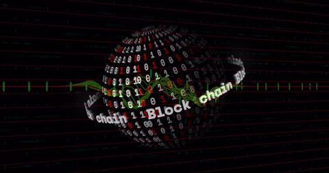 Binary Codes and Blockchain Concepts on Digital Globe - Download Free Stock Images Pikwizard.com