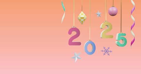 2025 New Year Celebration Background with Festive Decorations